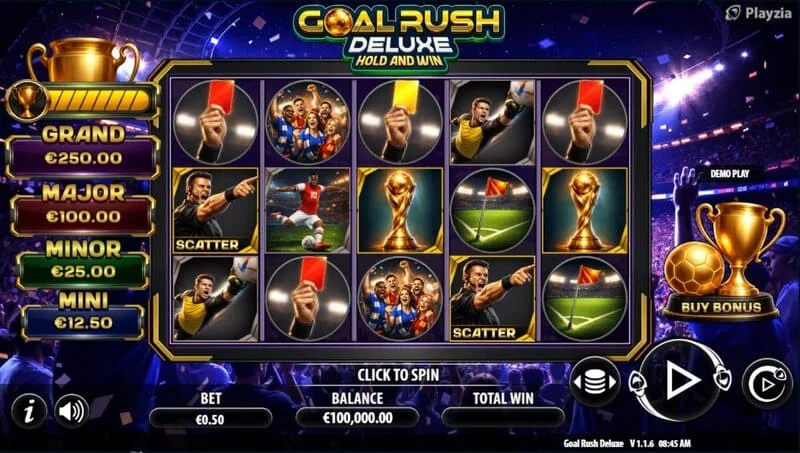 Goal Rush Deluxe – Játék képernyő Free Spins módban