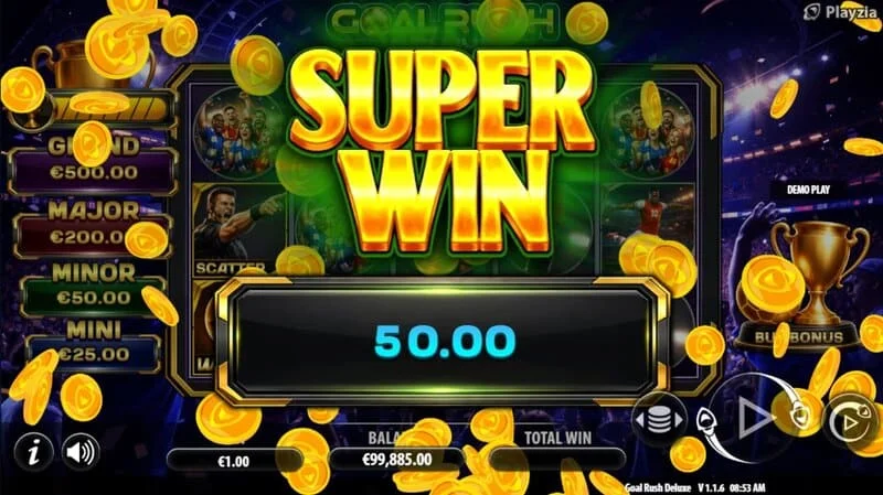 Goal Rush Deluxe – Végső szuper nyeremény Grand Jackpot-tal
